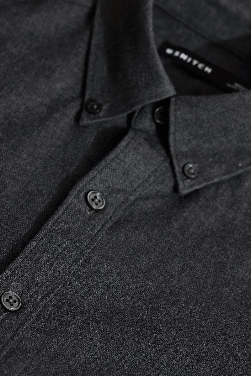 سنيتش Charcoal Grey Slim Fit Shirt